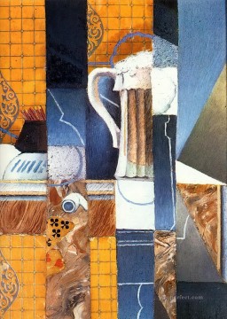 beer glass and cards Juan Gris Oil Paintings